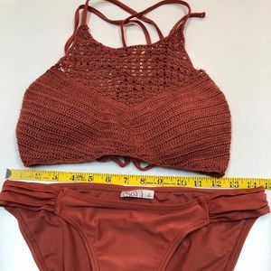 SO crochet bikini. Top Large; bottoms Medium.